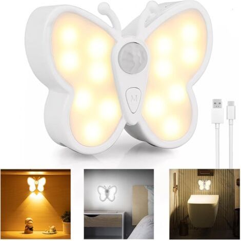 Nachtlampe Mit Bewegungssensor, Wiederaufladbare Usb-wandleuchte, Tragbares Kabelloses Nachtlicht, Dimmbare Wandlampe Für Flur, Küche, Treppe, Kleiderschrank, Wandbeleuchtung