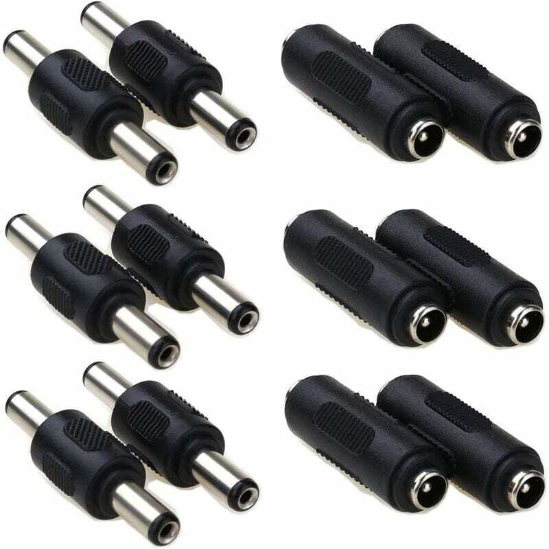 Cc-stromanschluss 5,5 X 2,1 Mm, Stecker Auf Stecker, Zylindrischer Dc 5,5 X 2,1-stecker Auf Buchse, Für Videoüberwachungskamera, Automonitor, 12 Teile