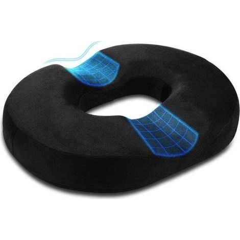 Oreiller De Siege Mousse À Mémoire De Forme Für Großes Steißbein Und Dos Soulagement Ischias 18 Pouces Noir