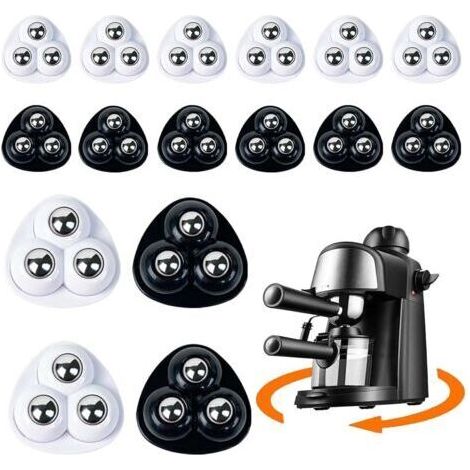 Set Mit 16 Selbstklebenden Mini-rollen, 360°, 3 Stahlkugeln – Für Kaffeemaschinen, Mülleimer, Küchengeräte