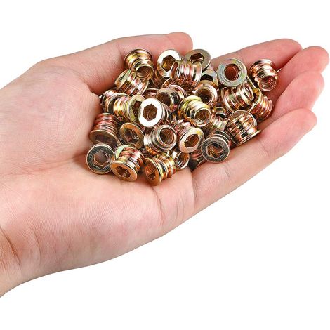 50 Stück Gewindeeinsätze Für M815 Mm Holzschrauben – Sechskantmuttern (inbusschlüssel Im Lieferumfang Enthalten) –