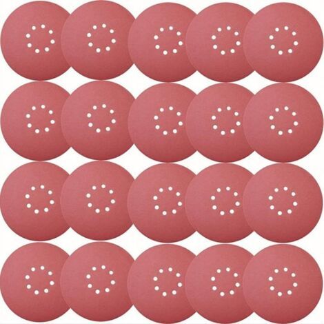 Schleifscheiben 30 X 225 Mm, Körnung Pp40-p240, 8 Löcher, Rot, Für Baustellen-exzenterschleifer