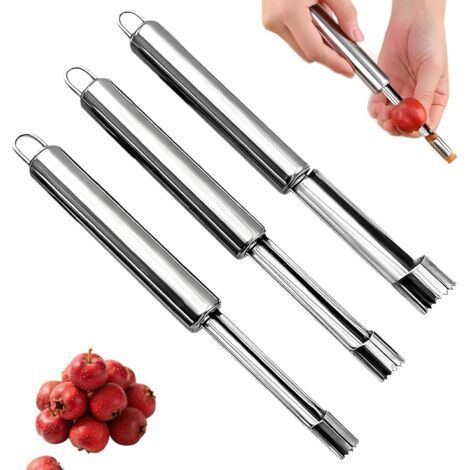 3-teiliges Apfelkern-entkerner-werkzeug, Edelstahl-kernentferner, Apfelkernentferner, Apfelkernentferner, Für Äpfel, Perlen, Rote Datteln Und Andere Früchte