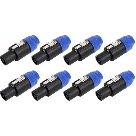 Packung Mit 8 Lautsprecherbuchsen-audioanschlüssen, 4-polig, Mit Drehverschluss, Kompatibel Mit Speakon Nl4fc, Nl4fx, Nlt4x