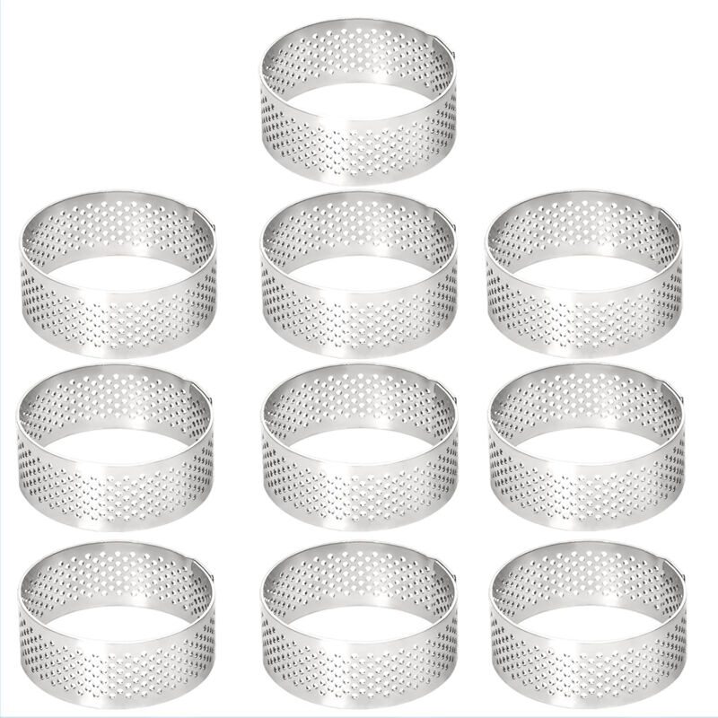 Set Mit 10 Teigkreisen Aus Edelstahl – Durchmesser 5 Zentimeter – Mit Dem Cocom-kreis – Torten- Und Dessertformen
