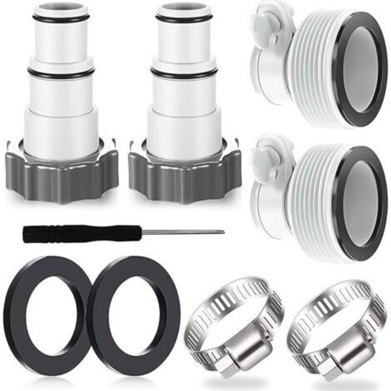 Schwimmbadschlauchadapter 6er Set, Schlauchadapter Für Schwimmbad, Schlauchadapter Für Pumpe, Anschluss Für Schlauch Mit 32 Und 38 Mm Durchmesser