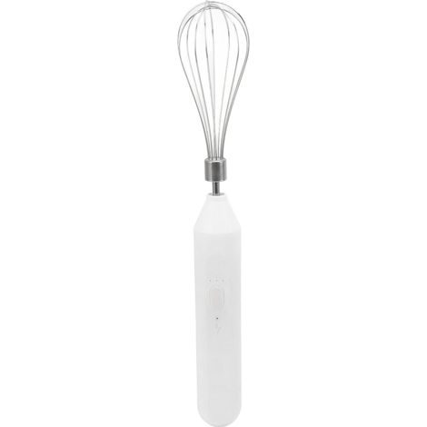 De Poche Usb De Charge Électrique Batteur À Oeufs Portable En Acier Inoxydable Mousseur À Lait Cuisine Bar Fournitures (blanc)