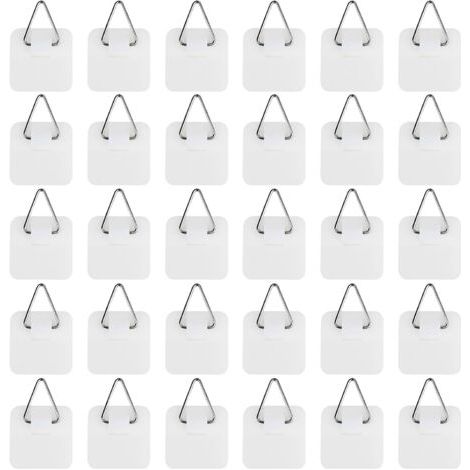 30 Stück Selbstklebende Bilderhaken, Selbstklebende Wandhaken Für Bilderrahmen, Einfache Installation Ohne Werkzeug (3,2 Cm)