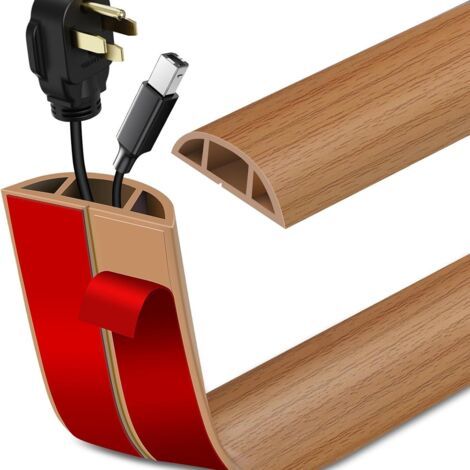 Selbstklebende Flexible Pvc-kabelabdeckung – Schützt Und Verhindert Stolperrisiken – Ideal Für Büro Und Zuhause – 3 M
