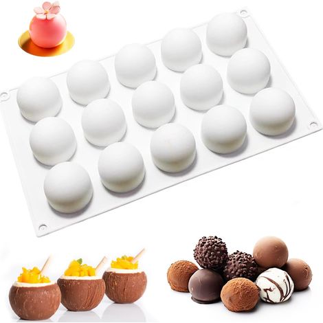 Kugelkugeln Aus Silikon, Kugeln Für Kugeln, Antihaftmittel Und Kugeln Für Schokoladenkugeln Kugelkugeln Mit 15 Hohlräumen Für Schokolade