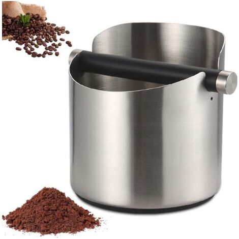 600-ml-kaffeesatzbehälter Aus Edelstahl – Kaffeesatzbehälter/filterhalter Mit Integrierter Ausklopfbox – Professioneller Behälter Zur Einfachen Entsorgung Von Nassem Kaffeesatz (silber)
