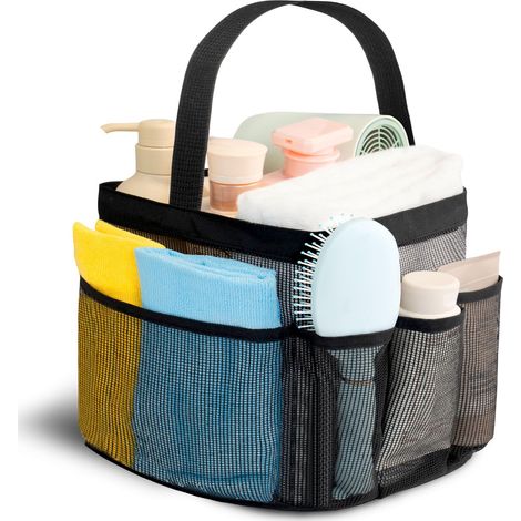 Tragbare Duschablage In Filetform, Unentbehrlich Für Universitätsresidenzen, Mit 9 Taschen Und Einer Duschtasche.