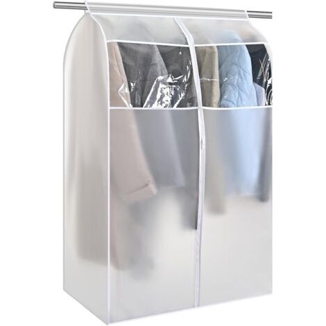 Peva-schutzhülle Für Kleiderbügel – 80 X 60 X 90 Cm – Transparent – ​​wasserdichte Schutzhülle Mit Reißverschlüssen Für Lagerung Und Transport
