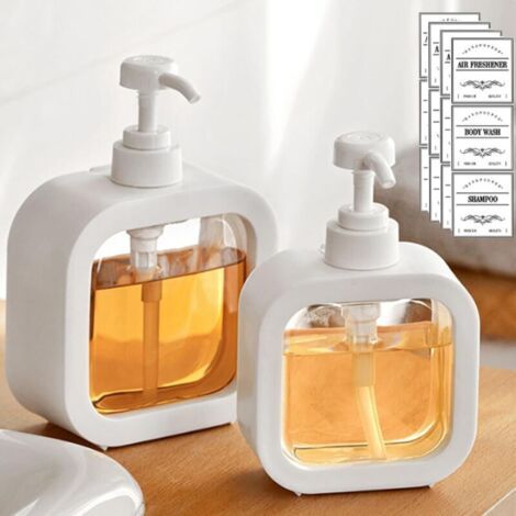 Set Mit 2 Nachfüllbaren Seifenspendern 300 Ml Für Küche Und Bad, Modernes Design Und Wasserdicht