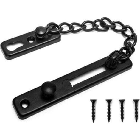 Schmale Tür-sicherheitskette, Diebstahlschutz, Federtürbegrenzer Mit Schrauben Für Innentüren, Edelstahl, Mattschwarze Oberfläche