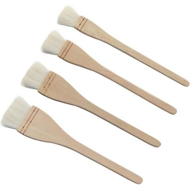 Longdex Creative Mark Professionelles Pinselset Aus Weichem, Weißem Ziegenhaar, 4er-set Zum Waschen, Hintergrundarbeiten, Aquarellieren Und Für Keramikarbeiten