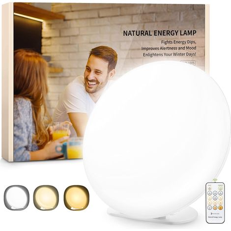 10.000 Lux Sdd-lichttherapielampe Mit 3 Farbmodi, 5 Helligkeitsstufen, Tragbare Lampe Mit Fernbedienung Und 4 Timer-einstellungen, Einstellbare Solarlampe Für Zuhause/b