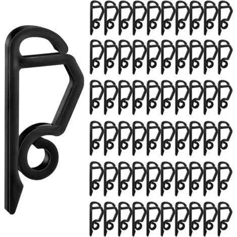 60er-pack Mini-haken Zum Aufhängen Von Weihnachtslichtern, Wetterfeste Haken Zum Aufhängen Aus Kunststoff Für Zuhause Und Weihnachtsdekoration (schwarz)