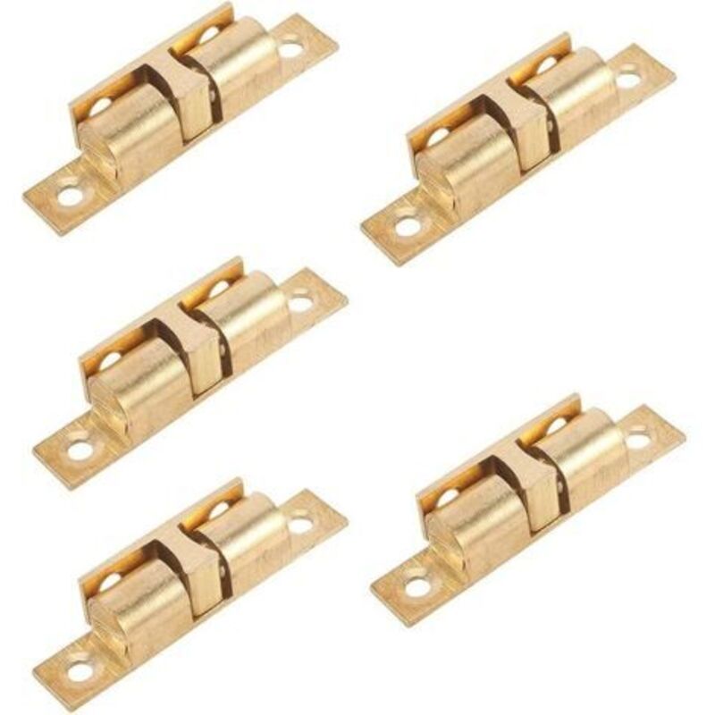 5 Stück Kugelschnäpper Aus Massivem Messing, Verstellbare Doppelkugel-spannrollen-schnappriegel Für Schrank, Schrank, Möbel, Tür (50 Mm)