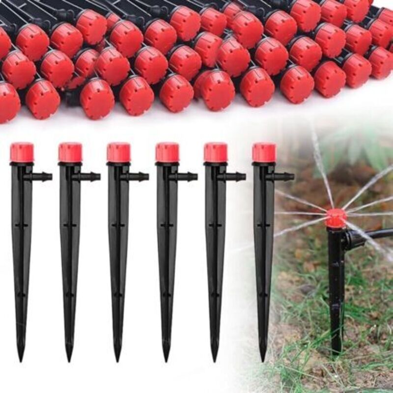 Einstellbarer Bewässerungstropfer, 50 Stück Bewässerungstropfer 360-grad-einsatz 8 Löcher Tropferzerstäuberausrüstung Für Blumenbeete, Gärten, Pflanzenrasen