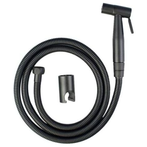 Wellngs Schwarzes Edelstahl-hand-wc-duschset Mit Schlauch Für Duschwand Oder Toilette