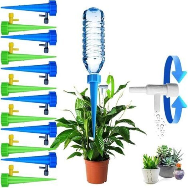12er-pack Automatischer Bewässerungstropfer Mit Langsamer Freisetzung, Tropfbewässerungssystem Mit Einstellbarem Steuerventil, Designer-schalter Für Gartenpflanzen Indo