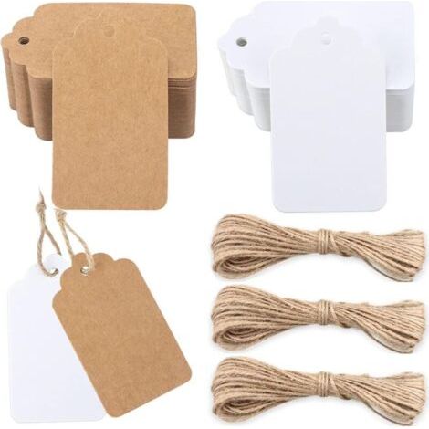 200 Stück Geschenkanhänger Aus Kraftpapier, 7 X 4 Cm, Für Valentinstag Oder Hochzeit