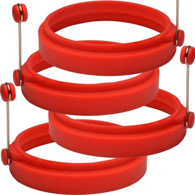 Eierringe Aus Silikon, 10,2 Cm Antihaftbeschichtet, Omelett, Pfannkuchen, 4 Stück