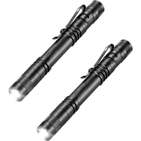 2er-pack Hochleistungs-taschenlampen Mit Stiftclip, Mini-multifunktions-stiftlicht, Aluminiumlegierung, Wasserdicht, Taschenlampe Für Den Außenbereich, 9 Cm