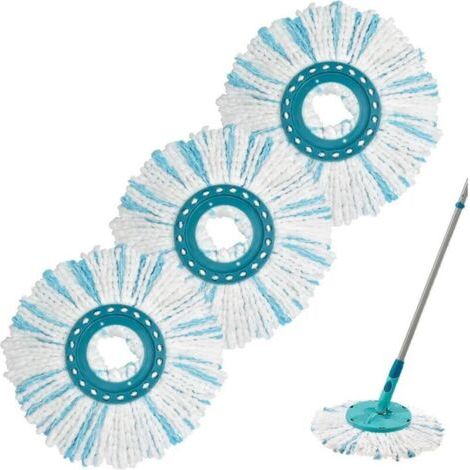 Set Aus 3 Kompatiblen Austauschschläuchen Mit Leifheit Clean Twist Mop Ergo Aus Wechselwischer-mikrofasertüchern Mit Guter Saugfähigkeit, Praktisch Für Alle Arten Von Nagellacken, Blau Und Weiß
