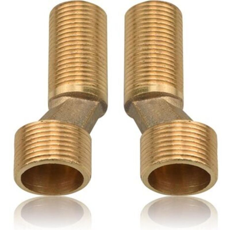 Lot Von 2 S-adaptern Für Duschkabinen, Außengewinde 3/4" Gegenüber 1/2" In Der Badewanne, Halterung In S, 8 Mm Durchmesser, Länge 75 Mm, Verstellbare Halterung Für Schwenkbare Bhs, Exzentrisch Für