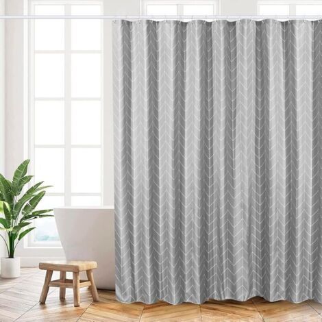 180x200 Cm Rideau Douche, Rideau De Douche, Rideaux De Douche Polyester, Maschinenwaschbar Mit Ourlet Inférieur Lesté Und 12 Häkeln, Rideau