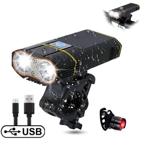 Phare De Vélo De Montagne Usb Wiederaufladbares Fahrradlicht, Nachtradfahren, Helles Licht