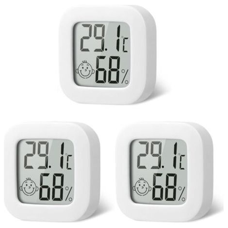 3er-set Innen-hygrometer-thermometer, Pcs Mini Hochpräzises Digitales Innen-hygrometer-thermometer, Genaues Thermometer Und Hygrometer Für Zuhause, Büro, Reptilien, Kindergarten