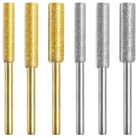 Diamant-kettensägenschärfer, Kettensägen-schärfstein-bits, Hochharte Titanbeschichtete Gratschleifscheibe, 6 Schärfsteine In 3 Verschiedenen Größen Zum Schärfen Und Schleifen