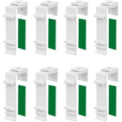 Set Mit 8 Langen Klemmhalterungen Für Klemmfix-doppelrollos Zum Befestigen Und Kleben Ohne Bohren Als Zubehör Oder Ersatzteil Zum Aufhängen An Pvc-fenster, Balkontür