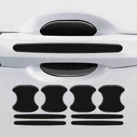 Autocollants De Protection Pour Poignées De Portières – Protection Anti-rayures, Autocollants Pour Cuvettes De Poignées, Design Réfléchissant (noir, Lot De 8 Pièces)