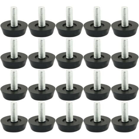 20 Stück Verstellbare Möbel-nivellierfüße, Verstellbares Fußpolster, Möbelbein, Tischbein, Stuhlsockel, Schutz, Bodenschraube, Glide, Metrisch, M6