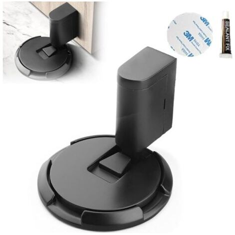 Mechanischer Bodentürstopper, Magnetischer Türstopper, Mechanischer Türstopper Zum Aufschieben Auf Die Unterseite Der Tür, Ohne Bohren (schwarz)