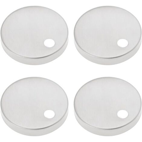 4 Stück Wc-sitz-scharnierabdeckungen, 55 Mm Durchmesser, Wc-sitz-scharnier-befestigungsabdeckungen, Edelstahl, Dekorative Abdeckungen, Obere Befestigung Der Toilettenschüssel, Silber