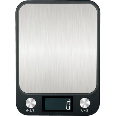 Küchenwaage Mit Led-anzeige, 7 Gewichtseinheiten, Fassungsvermögen: 22 Pfund, Edelstahl, Für Die Zubereitung, Schwarz