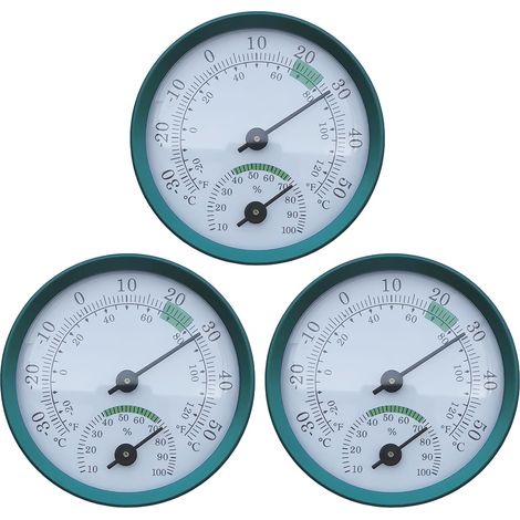 Ensemble Aus 3 Thermo-/hygrometern, 2 Und 1, Mini-thermometer, Farbige Komfortzonen, Baby-innenraum, Maisonette, Garage.