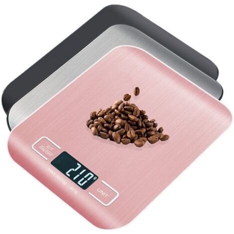 (5 Kg) Küchenwaage 5 Kg/1 G Mit Lcd-display, Wiederaufladbarem Lcd-display Und Tarierfunktion, Multifunktion Und Rostfreiem Edelstahl, Angepasst An Lebensmittel/küche/vier/gerichte