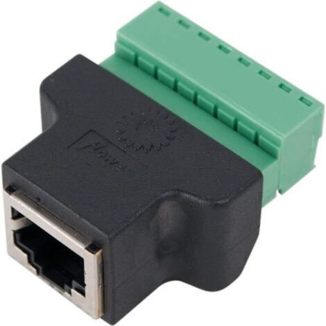 Rj45-buchse Auf 8-poliger Schraubklemmenblock-anschluss, Cat7, Cat6, Cat5, Cat5e, Ethernet-verlängerungskabel, Cctv-adapter, Digitaler Dvr-netzwerkadapter, Inline-kupplung (schwarz)