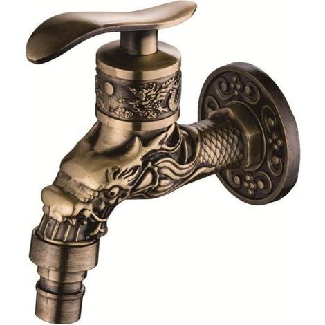 Robinet-hauptwaschmaschine, Kleine Robinet-waschmaschine, Stützmauer, Geformt Aus Zinklegierung Und Antikem Bibcock-dekor, Außenrobinet-dekoration Aus Ja