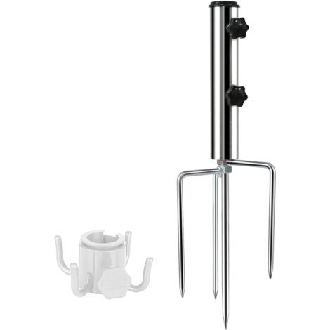 Schirmständer Mit 4 Verstellbaren Und Abnehmbaren Stangen, Robuster Schirmständer Aus Metall, Schirmständer Für Den Außenbereich, Für Strand/rasen/sand