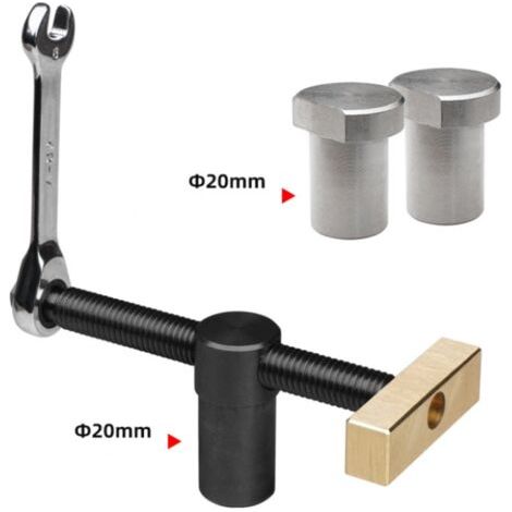 Set Bestehend Aus 1 Schraubstock Mit 2 Bankhaken, Zimmermannszwinge Für 20-mm-banklöcher, Positionierungsschraubstockklemme, Verstellbarer Schreibtischklemme, Werkbankzubehör Zur Schnellen Befestigung