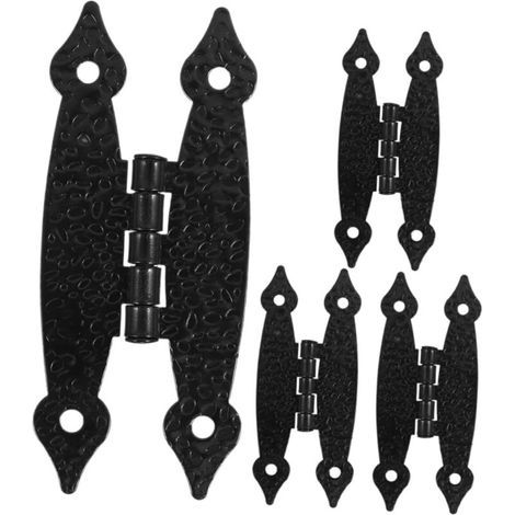 4 Stück Schrankscharniere, Kommodenscharniere, Antike Möbelscharniere, Vitrinenscharniere, Blattscharniere, Büro-esstischscharniere, Schwarzes Eisen, 89371,2 Mm