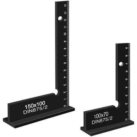2 Stück Hutwinkel, Zimmermannswinkel 100 X 70 Mm Und 150 X 100 Mm, Aluminium-zimmermannswinkel Zum Zeichnen, Präzision