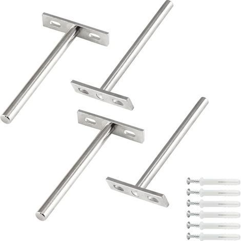 4er-pack Schwebende Regalhalterungen, 7,6 Cm, Versteckte Halterungen Für Schwebende Holzregale – Schrauben Und Dübel Im Lieferumfang Enthalten – Wandregal